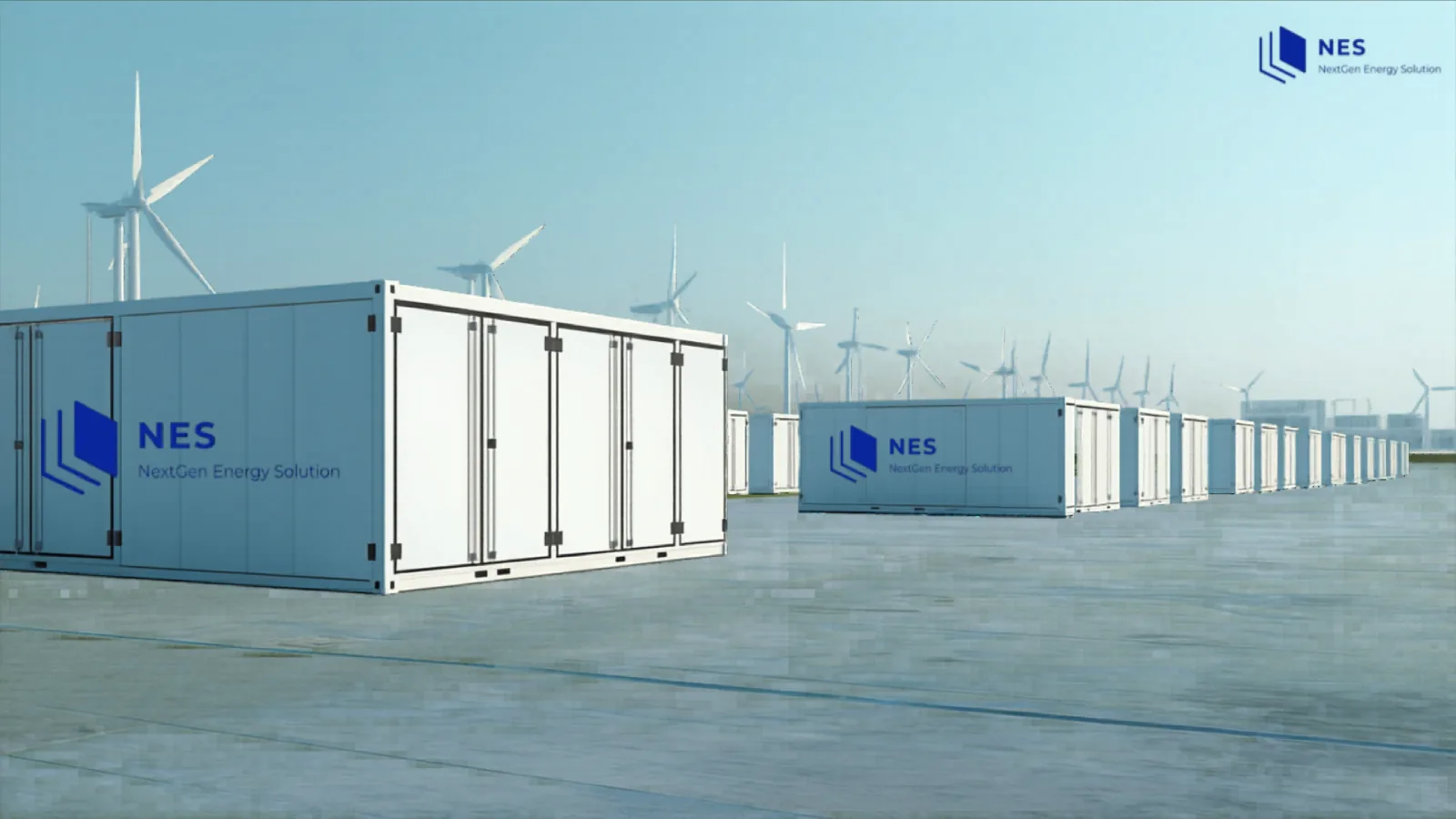 Containerisierter Batteriespeicher-Standort für stationäre Energiespeicherlösungen von NES