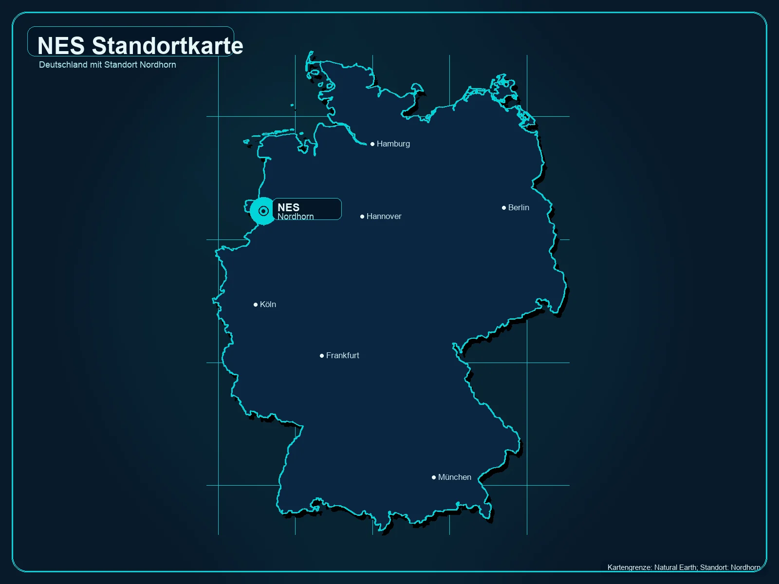 Standortkarte von NES in der Heinrich-Focke-Straße in Nordhorn, Niedersachsen